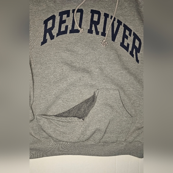 [JANSPORT] Gray Red River Hoodie Navy Blue Font《M》Vintage 2003 - Picture 4 of 11